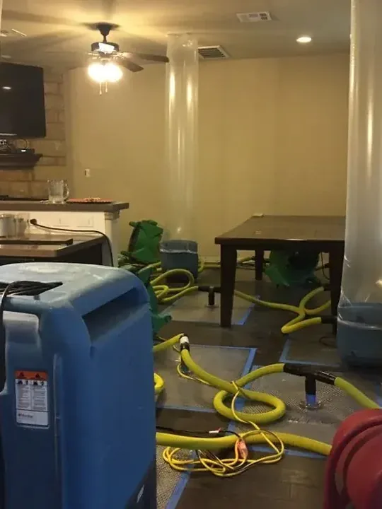 Truck-mounted extraction gear set up at a job